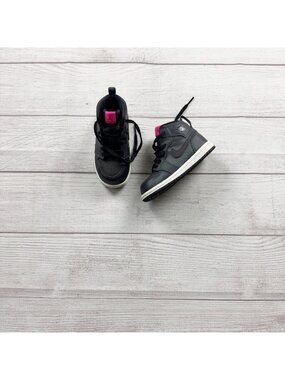Nike Air Jordan 1 Mid Black Pink Athletic Shoes Youth Toddler 7